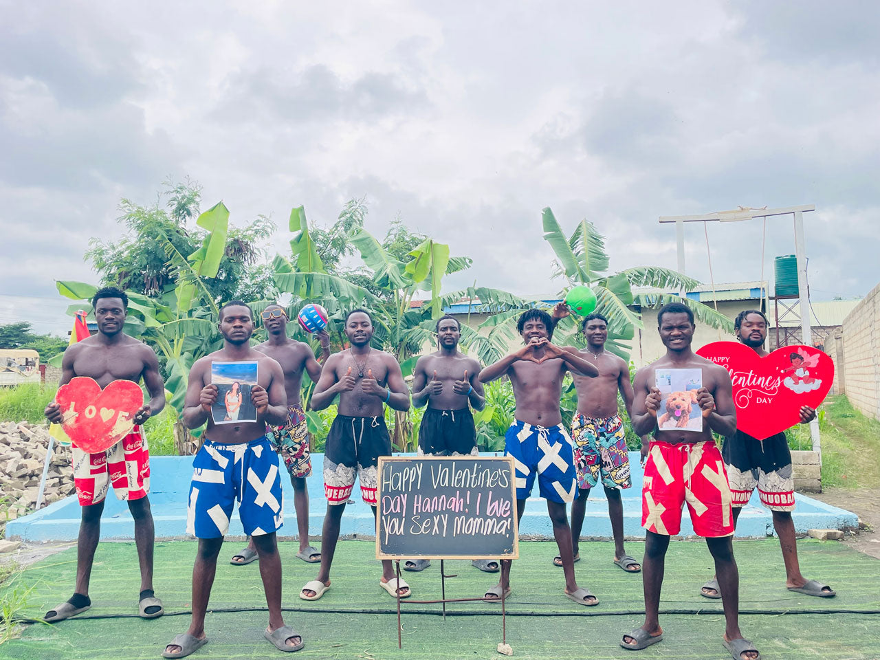 Afrikanisches Poolparty-Team